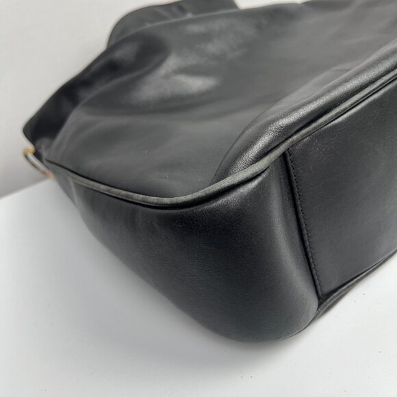 Gucci Black Leather Bamboo Handle 2-Way Bag No Peeling Interior - Picture 4 of 8
